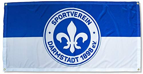 Sportverein SV Darmstadt 98 Fahne - Zaunfahne Flagge mit Ösen - Die Lilien vom Böllenfallentor - 140x70cm - Original Lizenzprodukt