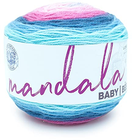 Lion Brand Yarn Mandala Baby Multicolor Yarn for Knitting, Crochet, and Crafts, Arendelle, 1 Pack