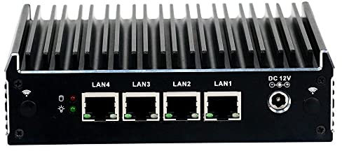 HSIPC Celeron J3160 Quad Core Firewall Micro Appliance, Mini PC, Nano PC, Router PC with 4G RAM 128G SSD, 4 RJ45 Port AES-NI PXE Pfsense OPNsense