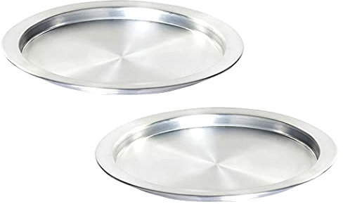 DLK - 2 x 33 cm Aluminium-Kunefe-Tablett, Kunafa-Teller-Set, Kunefe-Pfannen-Set für Süßigkeiten, Kunafeh oder Kadaifi