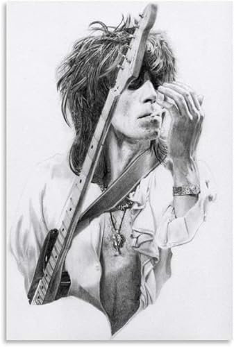GPEIHANG Leinwand Druck Poster Keith Richards Malerei Poster für Büroeinrichtung Wandkunst Kunstwerk Malerei Kunstdrucke Bild 15.7x23.6(40x60cm) Kein Rahmen