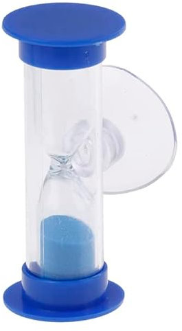 BEAUTYBIGBANG Sanduhr für Kinder Kinder Zahnbürste Sandglas Timer 2 Min Dusche Timer Mini Glas Sanduhr Saugnapf Timer Kochen Swivel Sanduhr Kinder Mini Sanduhr zum Zähneputzen von Kinderzähnen (Blau)