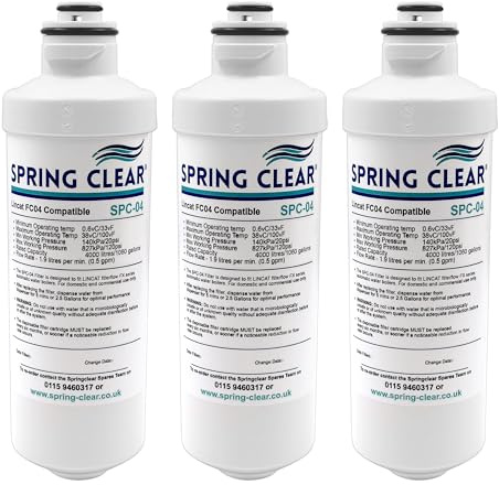 Spring Clear SPC-04 | Lincat FC04 Compatible Boiling Water Filter Cartridge | Replacement FX Series Automatic Water Boiler Filter | EB3FX, EB4FX, EB6FX, EB6TFX, EB3FX/PB, EB3FX/TT (3 Pack)