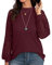 IWOLLENCE Long Sleeve Tops for Women UK Going Out Womens Blouses Round Neck Ladies Dressy Lace Long Sleeve T Shirts Wine Red XXL