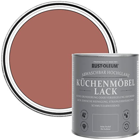 Rust-Oleum Red Kitchen Cupboard Paint in Gloss Finish - Salmon 750ml