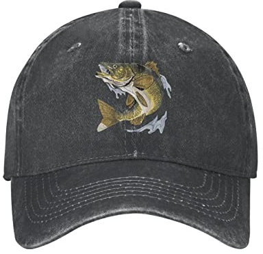 452 Baseballmütze Zander Fisch Hut Waschbar Baseball Cap Atmungsaktiv Pferdeschwanz Kappe Für Sport Erwachsenen Herren