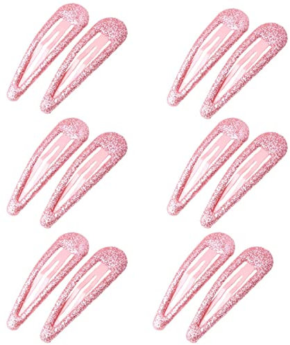 ZEVONDA Glitzer Haar Schnappclips - Metall Haarspangen Bunte Glitzer Pailletten Haarspangen Haarspangen Haarspangen Haarstyling Zubehör für Kleinkinder Kinder Mädchen Frauen, Rose *12