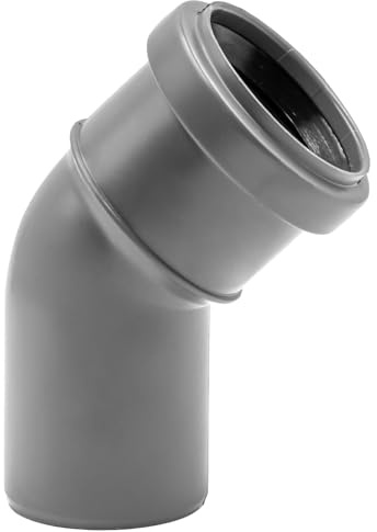 KNM Trade HT-Bogen Schallarmes PP Stoßfest Grau 30° | Polypropylen, Haushalt/Gewerbe, chemikalienbeständig, glatte Innenfläche, Lippendichtung, EN-Qualität