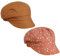 Lipodo Millefleurs Cap Wendemütze Damen - Ballonmütze Seite 1 100% Leinen, Seite 2 100% Baumwolle - Stretchband an Rückseite - Frühjahr/Sommer rost L (57-58 cm)