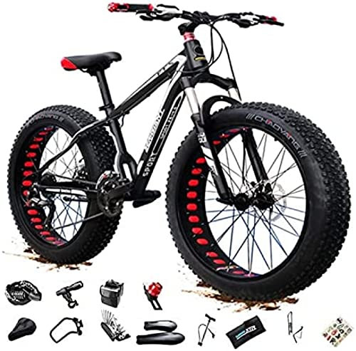 Mountainbike, 26 Zoll Mountainbike MTB Fatbike Erwachsene, Fat Tire Mountain Trail Bike, 27/30 Speed Bike, Double Full Suspension, Double Disc Brake,YUYANAIAI