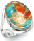 Jeweloporium 925 Silber Ringe für Damen Mehrfarbig Natürlich Stachelige Auster Edelstein Mode Silber Ringe Größe 68(21.6) Jubiläum - Geschenk Boho Schmuck