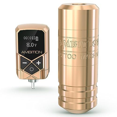 Ambition Torped Wireless Tattoo Gun Machine Kit Cartridges Short Pen with Brushless Motor 2400mAh Tattoo Battery for Professional Artists
