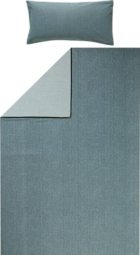 REDBEST Wendebettwäsche Renforcé Petrol-Salbei Größe 1x 155x220 cm + 1x 40x80 cm