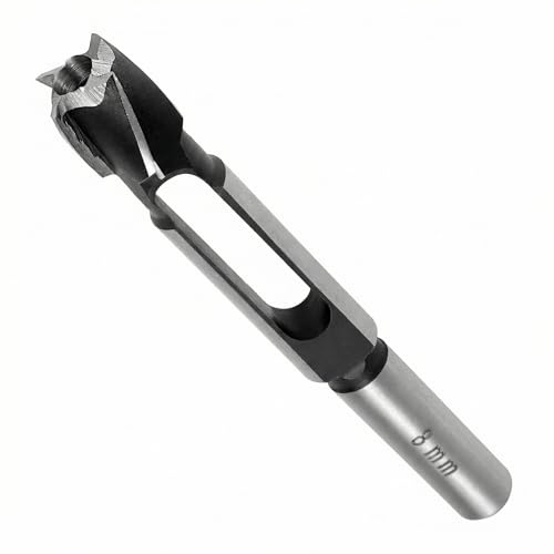 QWORK® Wood Plug Cutter Wood Dowel Maker Drill Bit, 8mm Diameter 13mm Shank, Made of Long-Lasting Carbon Steel