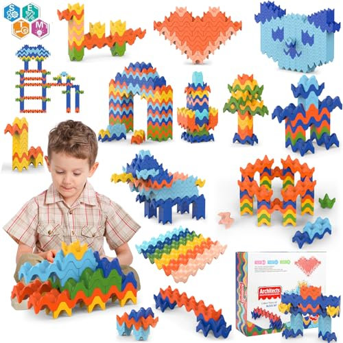 VATOS 90PCS Montessori-Spielzeug für Kinder 3 4 5 6 Jahre alt Mädchen Jungen, Egg Tray Building Stacking Games, Vorschule pädagogische Sensorik Spielzeug für Kleinkinder STEM Learning Toys