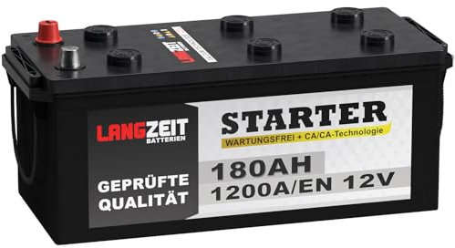 Langzeit LKW Batterie 12V 180Ah 1200A/EN Starterbatterie Schlepper Traktor statt 155ah 170Ah