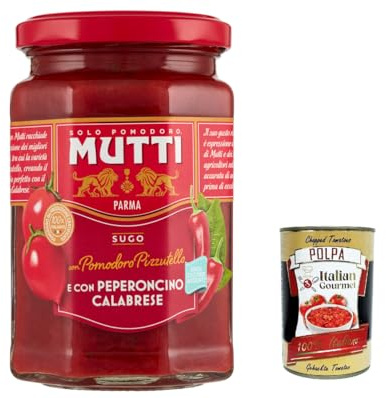 Italian Gourmet Sugo Pomodoro Pizzutello Peperoncino Sauce pikant 3 x 280g | Mit kalabrischer Chili, würzig und servierbereit, condimento italiano ideale, Gesamtnettogewicht 840 g + Kostenlos Polpa 400g