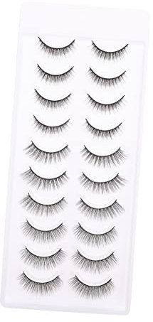 Housoutil Kit De 10 Pares De Pestañas Postizas Reutilizables 3d Pestañas Postizas Naturales Rizadas Pegamento Para Pestañas Pestañas De Maquillaje