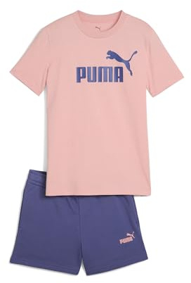 PUMA Mädchen ESS No.1 Logo Tee and Shorts Set G Gestrickte Anzüge, Pink Fruit, 152