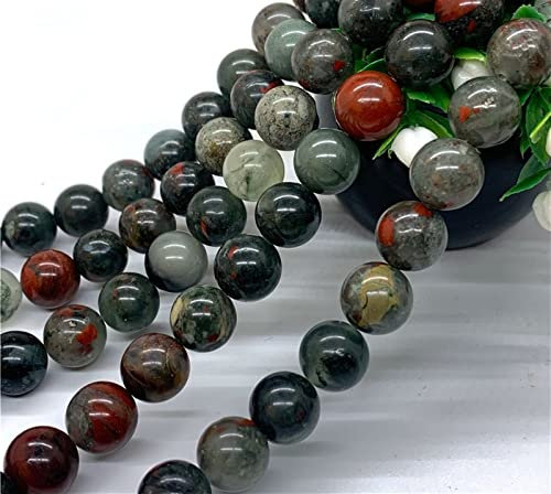 Kristall Zubehör DIY Natürliche Afrikanische Blutstein Runde Perlen 4-12mm DIY Armband Rosenkranz Um Finger Weiche Schmuck Zubehör lujingxiasm(8mm)