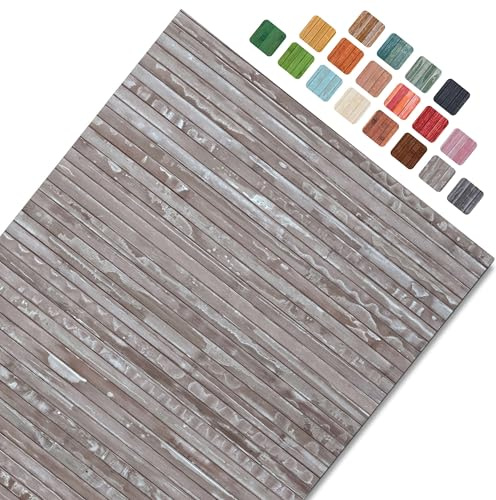 CosìCasa Bambusteppich für die Küche mit Rutschfester Unterseite | Badematte Holz Pflegeleicht | Bambus Bambusmatte Bad | Küchenläufer rutschfest Bambus | Verwittertes Taupe 60X75