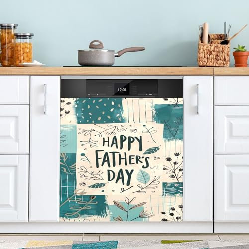 Coperture magnetiche per lavastoviglie Vintage Happy Father's Day Lavastoviglie Pannello frontale Copertura magnetica Frigorifero Copertura magnetica Decorazione Cucina