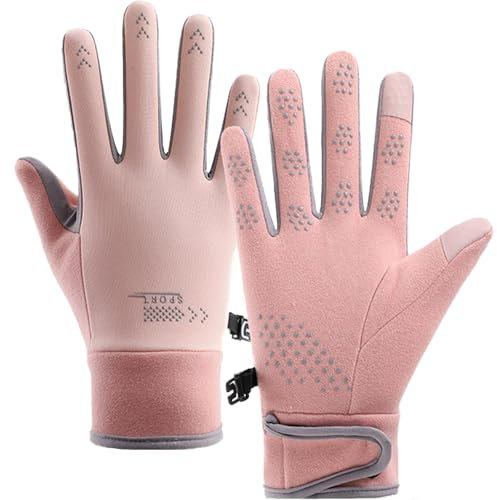 XDSP Touchscreen Handschuhe Herren Damen Sporthandschuhe Thermo Winterhandschuhe Anti-Rutsch Outdoor Laufhandschuhe Warme Winddichte Wasserdichter Fahrradhandschuhe für Laufen Radfahren Wandern