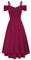 GRACE KARIN Femme Robe Plissée de Soirée à épaules Dénudées de Cocktail élégante à Col en V et Bretelles Spaghetti XL Bordeaux