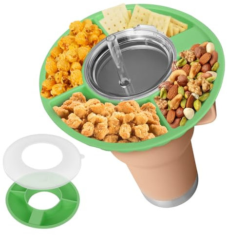 Minicoco Stanley Snack Tray 40 oz Thermos Bowl With Dust Proof Lid - Food Flask Accessories (Green)