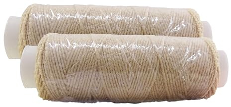 CKM Smokgummi 2-er Pack elastischer Beilauffaden Ø 0,8mm 15m (Beige)