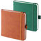 HOMEMARS Notizbuch 2 Stück Notizbücher Set,12cm x 12cm, 200 Seiten, Notizbuch Leder,Braun Grün,Bullet Dotted Journal,Dotted, Notizheft, Notizblock，Außenmaße 12,5 cm x 12,5 cm