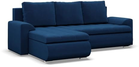 Mebligo - Ecksofa mit Schlaffunktion und 2 Bettkasten Grün 230x89x159 (BxHxT) FORESTA - Links Eckcouch, Sofas & Couches, Couch L Form, Cauchsofa, Sofa Wohnzimmer