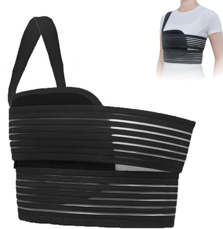 banjiabb Cinturón elástico acanalado, vendaje acanalado, vendaje acanalado, vendaje acanalado para mujer, cinturón de lesiones costales, para costillas agrietadas, rotas, dislocadas y postoperatorias