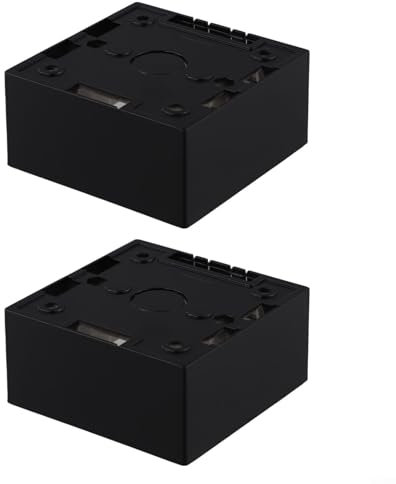 Back Box Single Mounted Box for Ethernet Backbox Wall Plate Faceplate Cable Network Sockets 86x86x40mm(Black-2PCS)