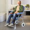Karelwui 4 in 1 Shower Commode Wheelchair,Portable Rolling Shower Chair with Wheels for Elderly Disabled Adults,Bariatric 330lbs Capacity with Swivel Up Armrest and Adjustable Transport Features 1