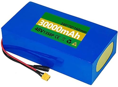 Batterie Lithium 48V 12Ah 15Ah 20Ah 25Ah 30Ah Pour Vélo Électrique Moteur 1000 W 750 W 500 W Étanche Pour Kart Scooter Avec Chargeur 48V 12Ah,XT60