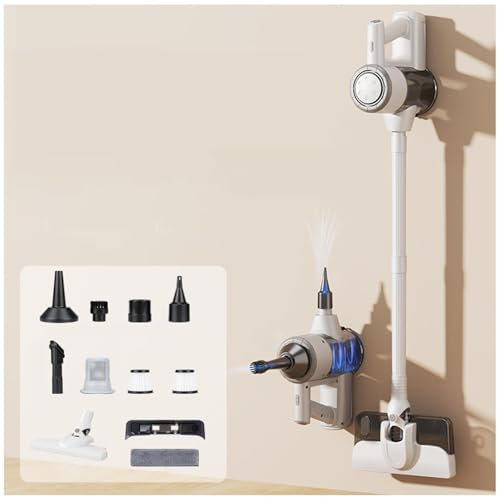 Aspirateur Balai Laveur sans Fil 120W 18Kpa 35 Min, Balai Aspirateur Laveur sans Fil Léger Puissant Aspirateurs à Main pour Tapis,Durs Sols,Poils d'animaux,White