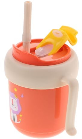 GARIOUANS Vaso Infantil Anticaída con y Asa Taza de Aprendizaje para Bebés Botella Inoxidable con Pajita para Agua Leche y Bebidas Calientes
