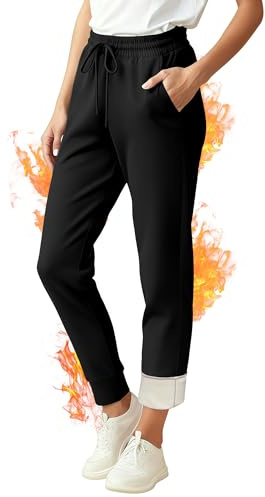 FlexVie Damen Thermo Jogginghose Gefüttert – Sweatpants mit Fleece Warme