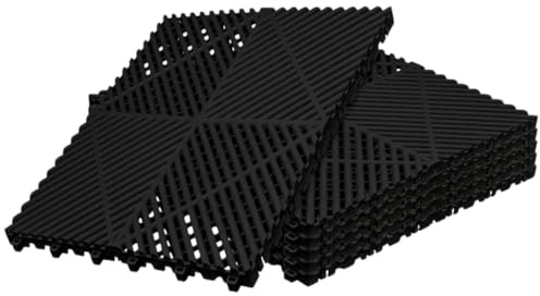 Pax-Floor Klickfliesen Garage 40x40 cm 34er Set 5,44m² Schwarz