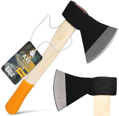 Instalguru Holzaxt Axt 800 g Forstaxt Universalaxt Spaltaxt Gartenaxt Spalter Beil Holzspalten Universell Stahl Bruchfester Holzstiel Stark Spalten Hacken