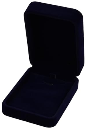 Schmuck Geschenkbox 7 x 10 x 4 cm, Samt Schmuckschachtel, Schmuckkasten Klein, Jewelry Box Schwarz, Halskette Anhänger Armband Display für Hochzeit Geburtstag Valentinstag (Königsblau)