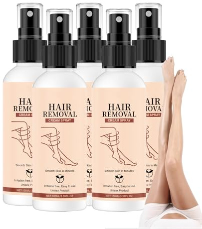 Haarentfernungsspray, Enthaarungsspray, schmerzlose Haarentfernungscreme, einfache & schmerzlose Haarentfernungscreme für Arme, Beine, Brust, Schamhaare, beruhigend & effektiv (100ml-5PCS)