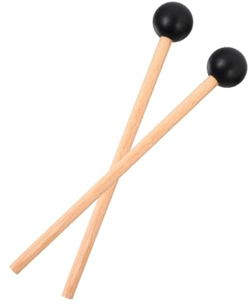 Mikikit Marimba Hammer mit Schwarzem Griff Professioneller Paukenschlägel für Schlaginstrumente Angenehmer Halt und Erhöhter Reichweite für Xylophon und Glockenspiel