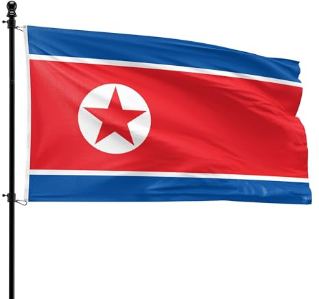 VlagDirect - Nordkoreanische Flagge - Nordkorea Flagge - 90 x 150 cm
