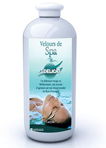 Camylle - Velours de Spa Le Délicat - Fragrance à base d'Huiles Essentielles 100% Pures et Naturelles pour Spa - Aux arômes d'agrumes sur une douce tonalité de fleur d'oranger - 1000ml