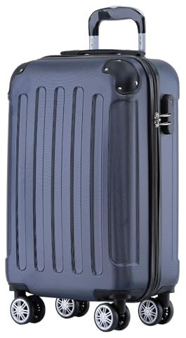 BEIBYE Zwillingsrollen Hardcase Reisekoffer Koffer Trolleys Hartschale in XL-L-M in 14 Farben (Dunkelblau, Handgepäck (55cm))