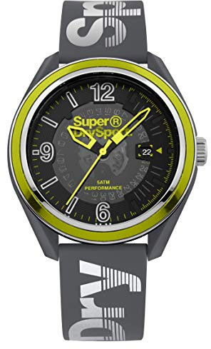 Superdry Herren Analog Quarz Uhr mit Silikon Armband SYG250E