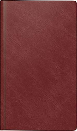 rido/idé 7025012291 Buchkalender Reisemerker, 1 Seite = 1 Tag, 113 x 195 mm, Schaumfolien-Einband Catana weinrot, Kalendarium 2021