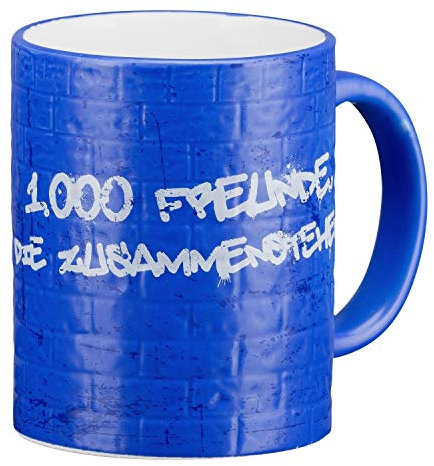 FC Schalke 04 Tasse - 1000 Freunde - Kaffeetasse, Kaffeebecher, Becher, Mug S04 - Plus Lesezeichen I Love Gelsenkirchen